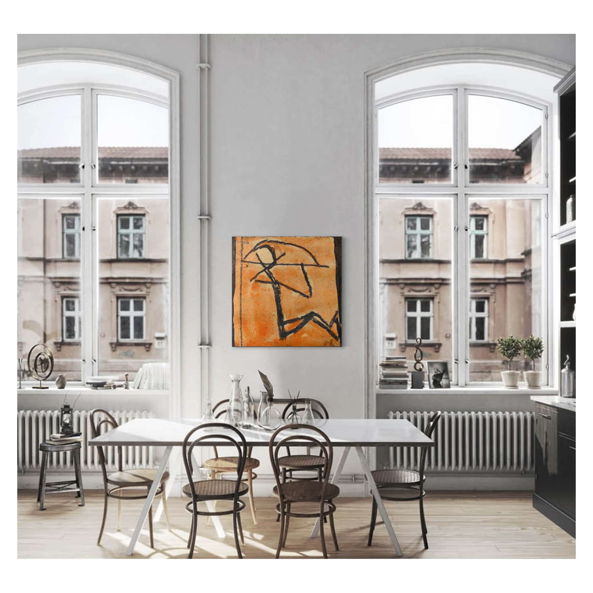 Strichmannchen Mit Bogen by Egon Schiele