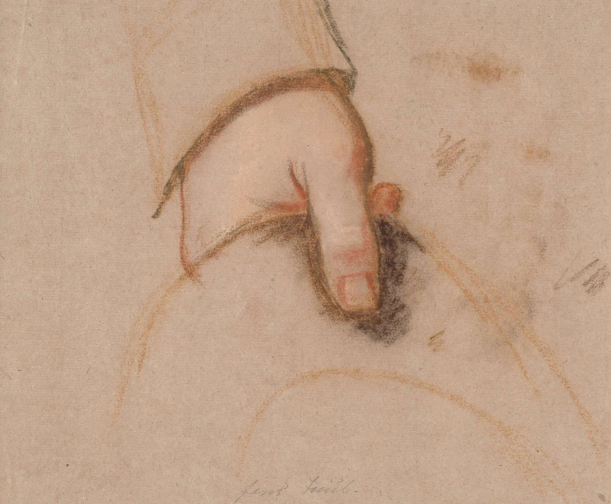 Studie Til Det Rybergske Familiebillede Johan Christian Rybergs Venstre Hand Holdende En Hat by Jens Juel