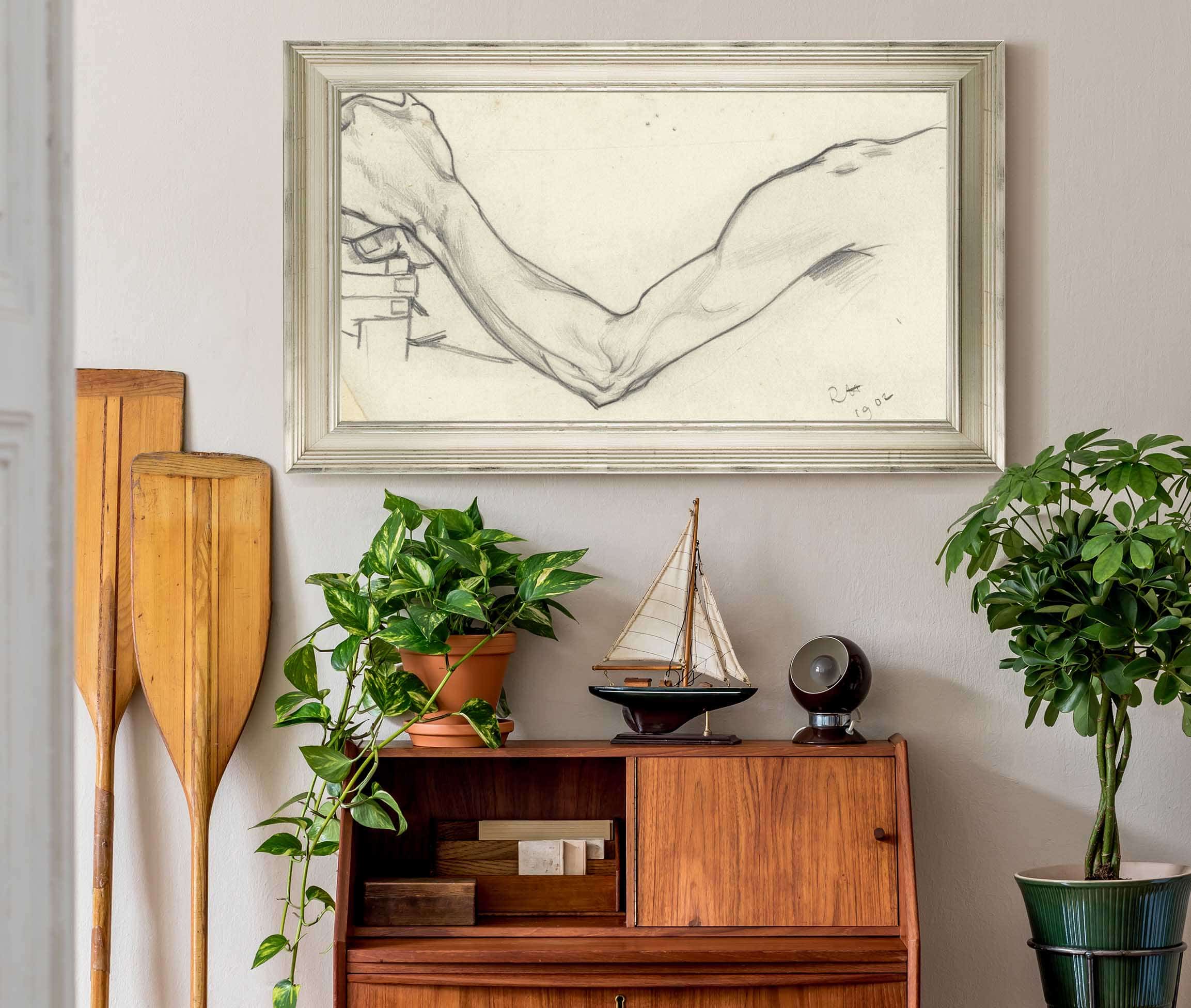 Studie Van Een Linkerarm Die Een Stok Vasthoudt by Richard Nicolaus Roland Holst