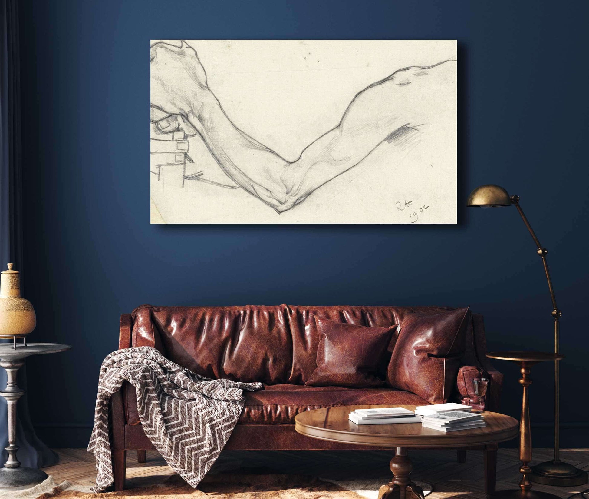 Studie Van Een Linkerarm Die Een Stok Vasthoudt by Richard Nicolaus Roland Holst