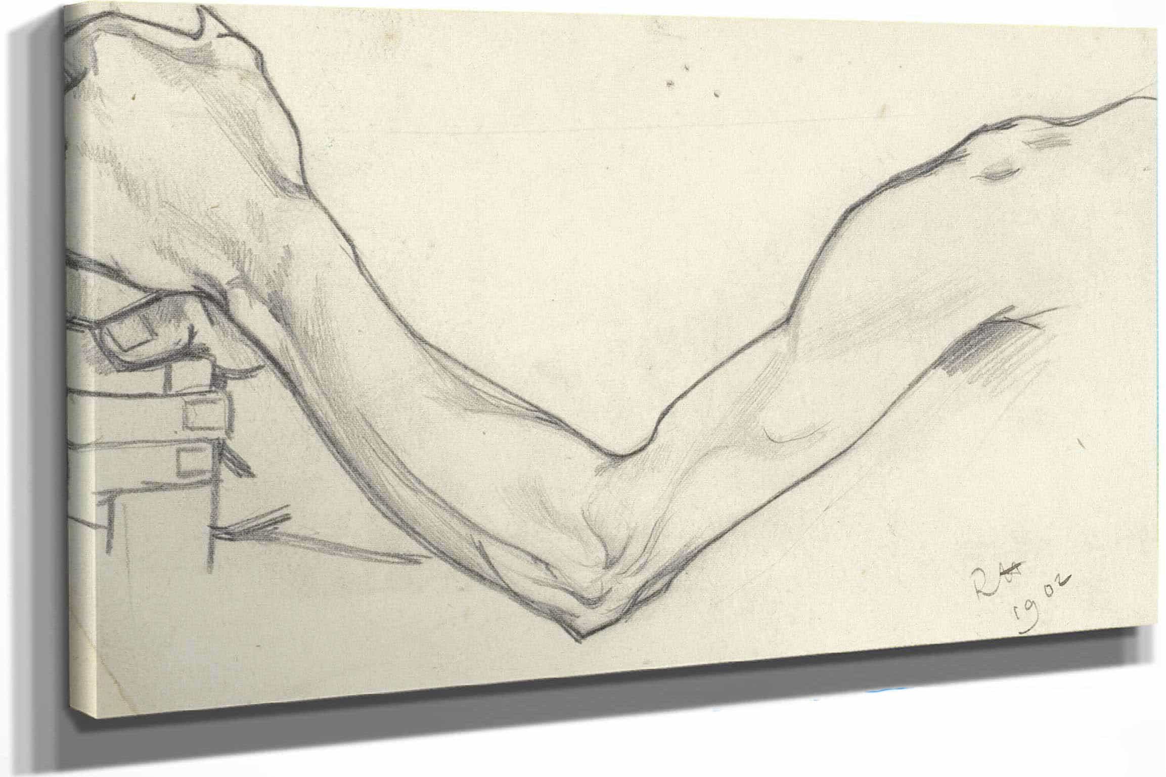 Studie Van Een Linkerarm Die Een Stok Vasthoudt by Richard Nicolaus Roland Holst