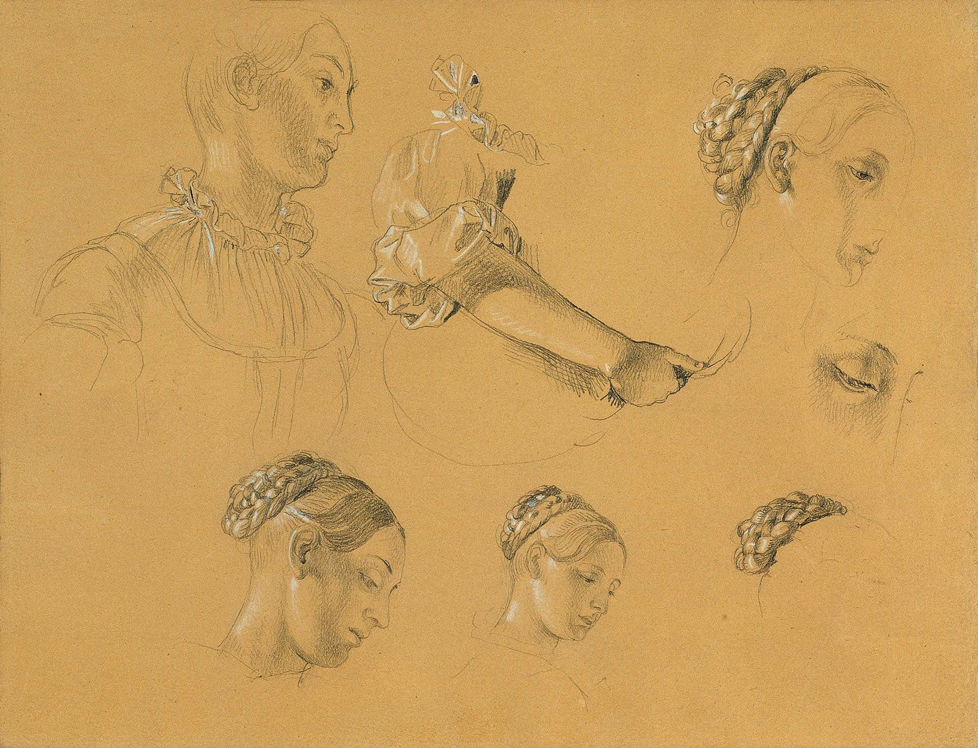 Studie Zu Hermann Und Dorothea Im Weinberg Before by Johann Peter Krafft