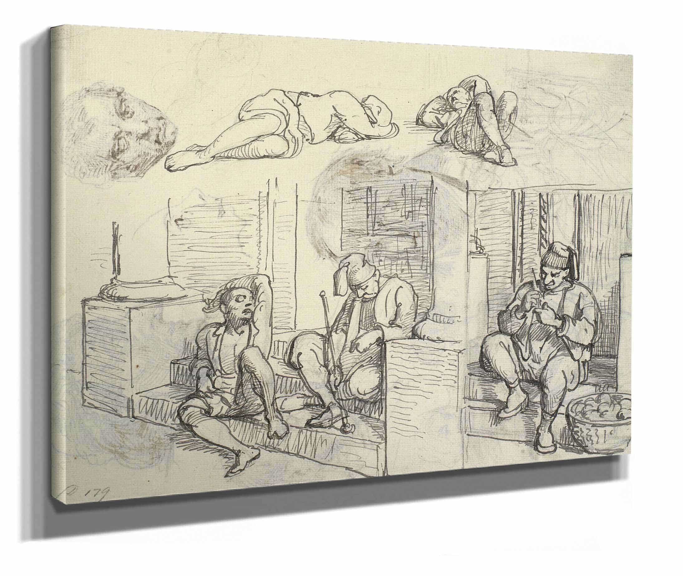 Studier Af Tyrk Og Lazzaron Pa En Trappe by Wilhelm Marstrand