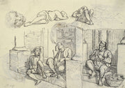 Studier Af Tyrk Og Lazzaron Pa En Trappe by Wilhelm Marstrand