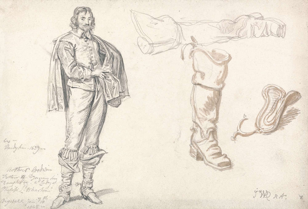 Studies After Anthony Van Dycks Portrait Of Arthur Goodwin by James Ward