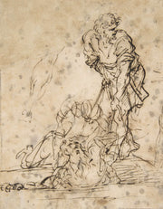 Studies For A Figure Lifted From A Grave Or Pit By Cords   by Salvator Rosa