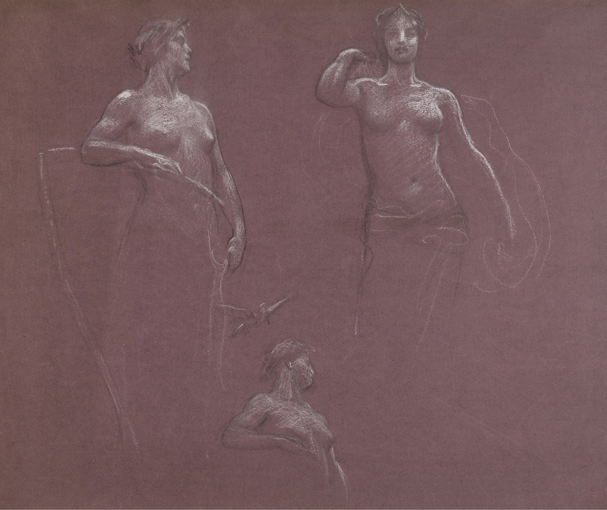 Studies For Ceres And Juno In Prospero Summoning Nymphs And Deities by Herbert James Draper