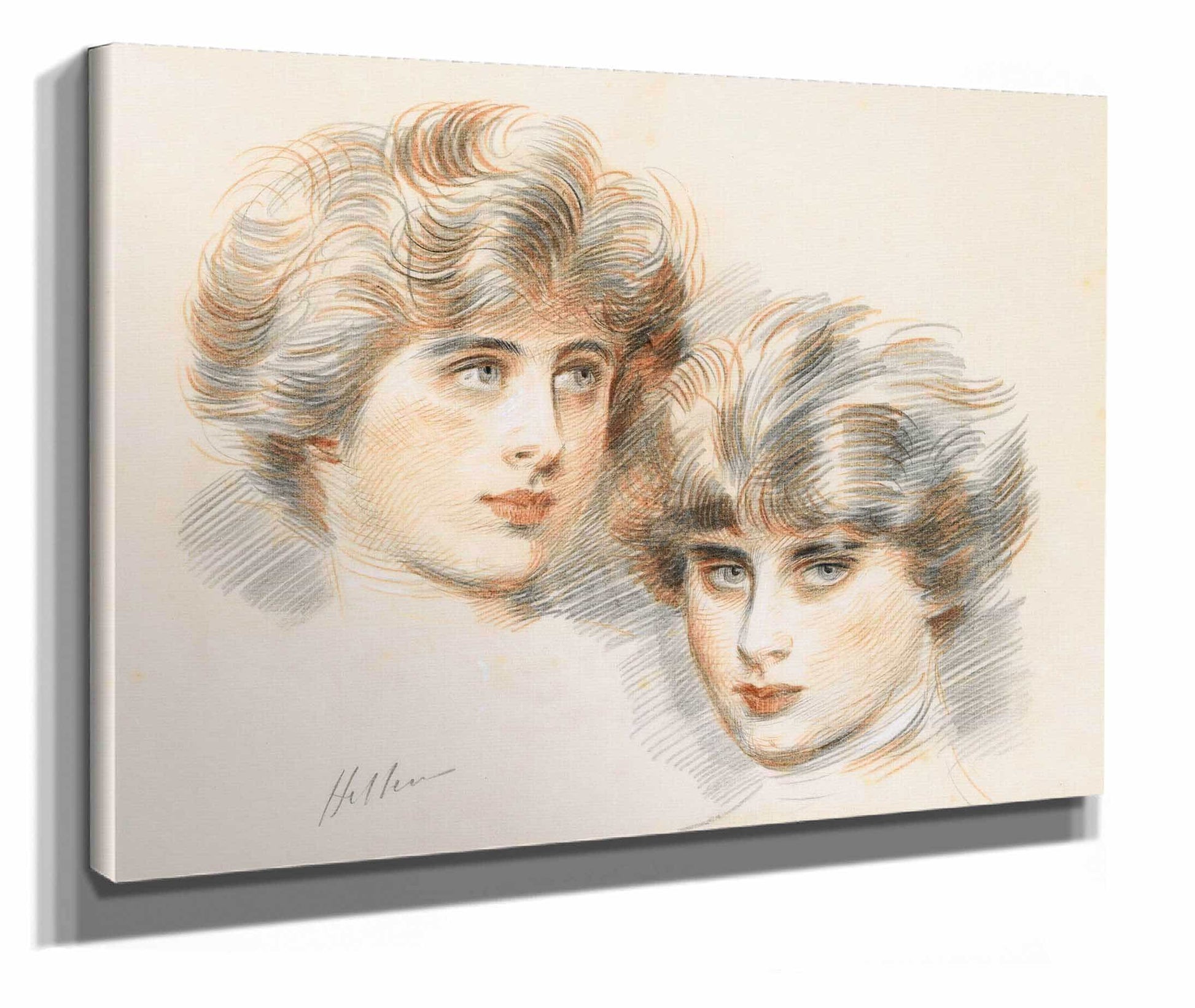 Studies For Ellens Face by Paul Cesar Helleu