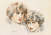 Studies For Ellens Face by Paul Cesar Helleu
