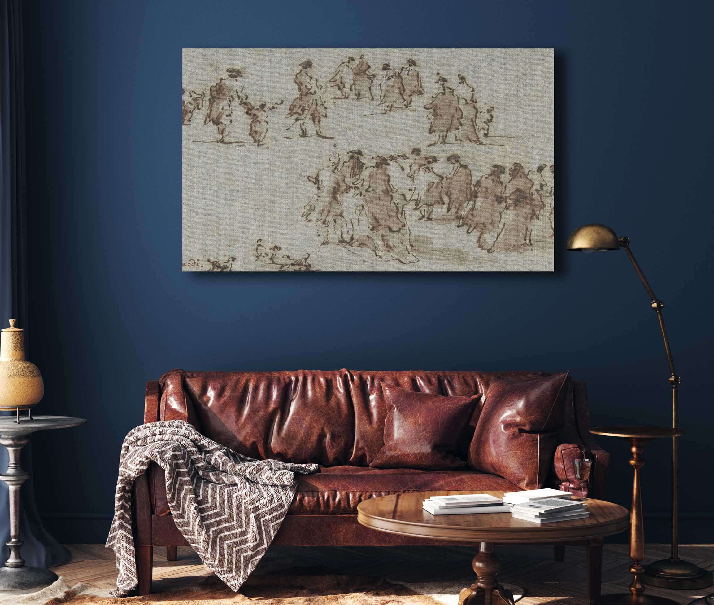 Studies For Groups Of Walking Dressed Figures   by Francesco Guardi