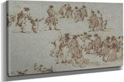 Studies For Groups Of Walking Dressed Figures   by Francesco Guardi