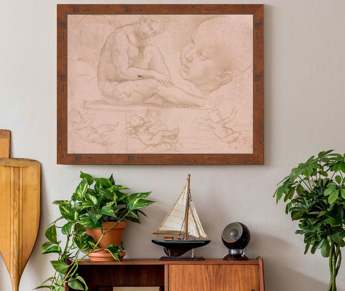 Studies Of A Seated Female Childs Head And Three Studies Of A Baby  by Raphael