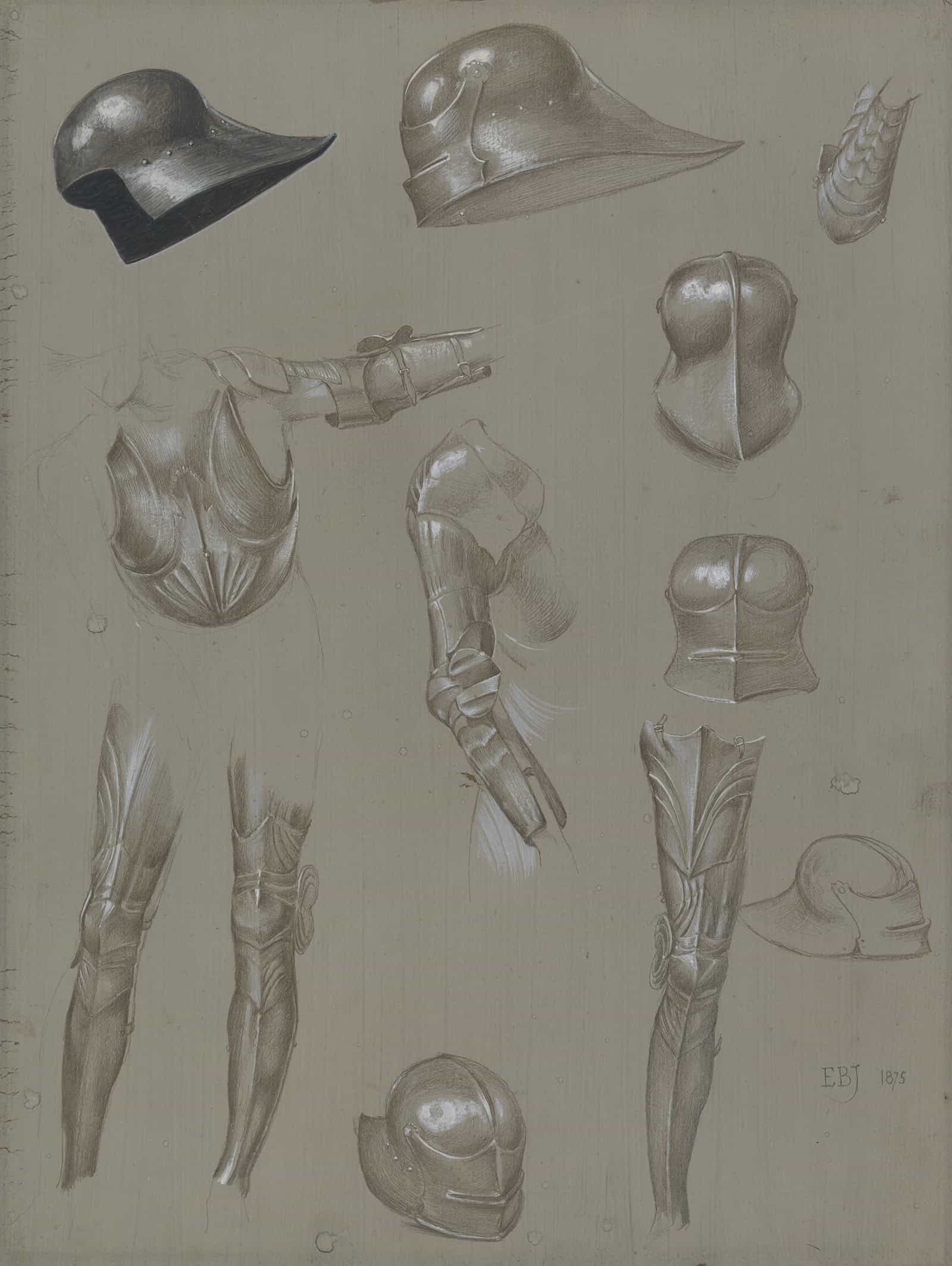 Studies Of A Suit Of Armor by Sir Edward Coley Burne Jones