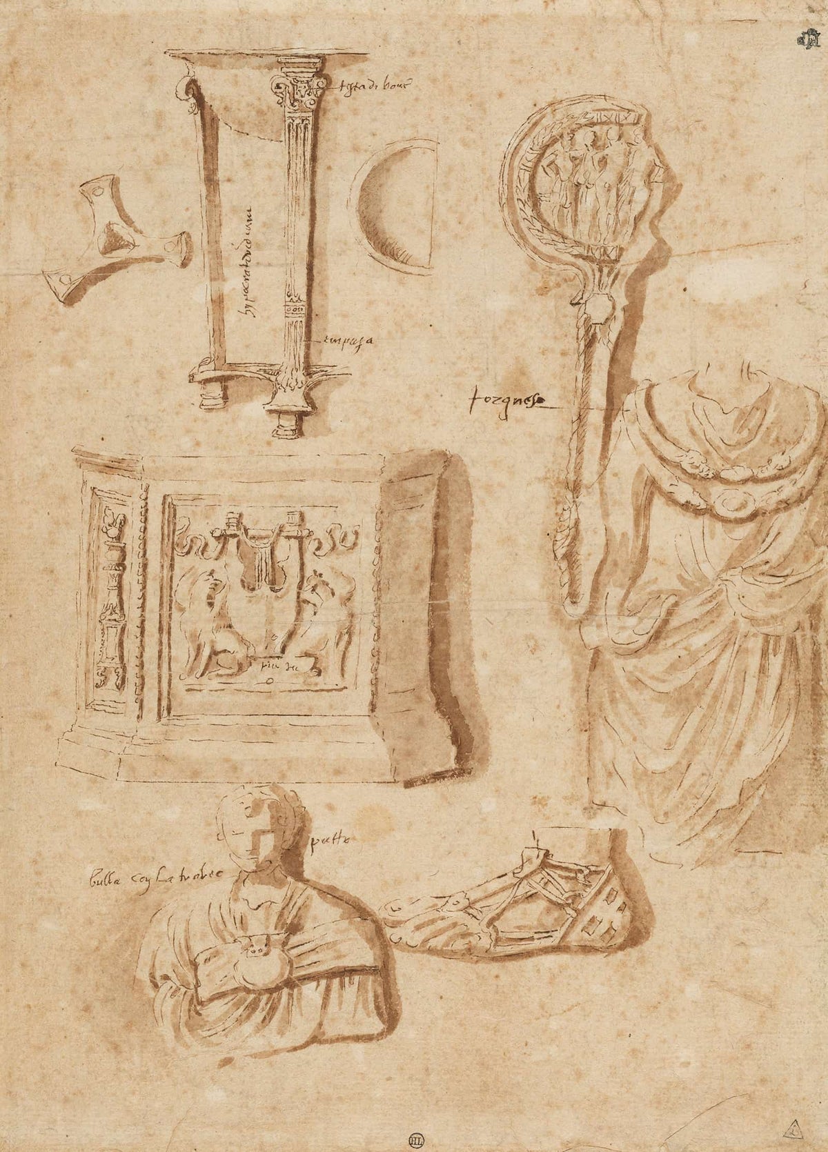 Studies Of Antiquities by Nicolas Poussin