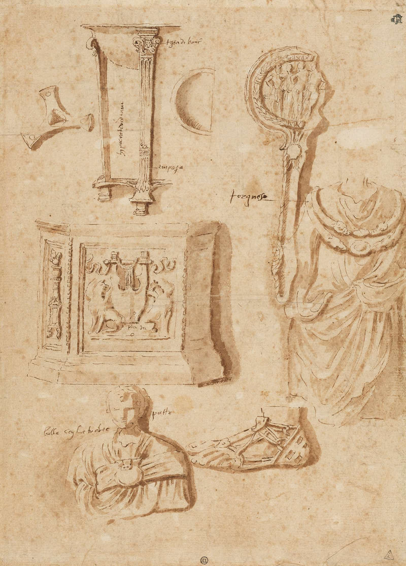 Studies Of Antiquities by Nicolas Poussin