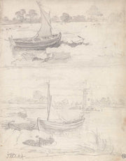 Studies Of Boats On A Riverside by James Ward