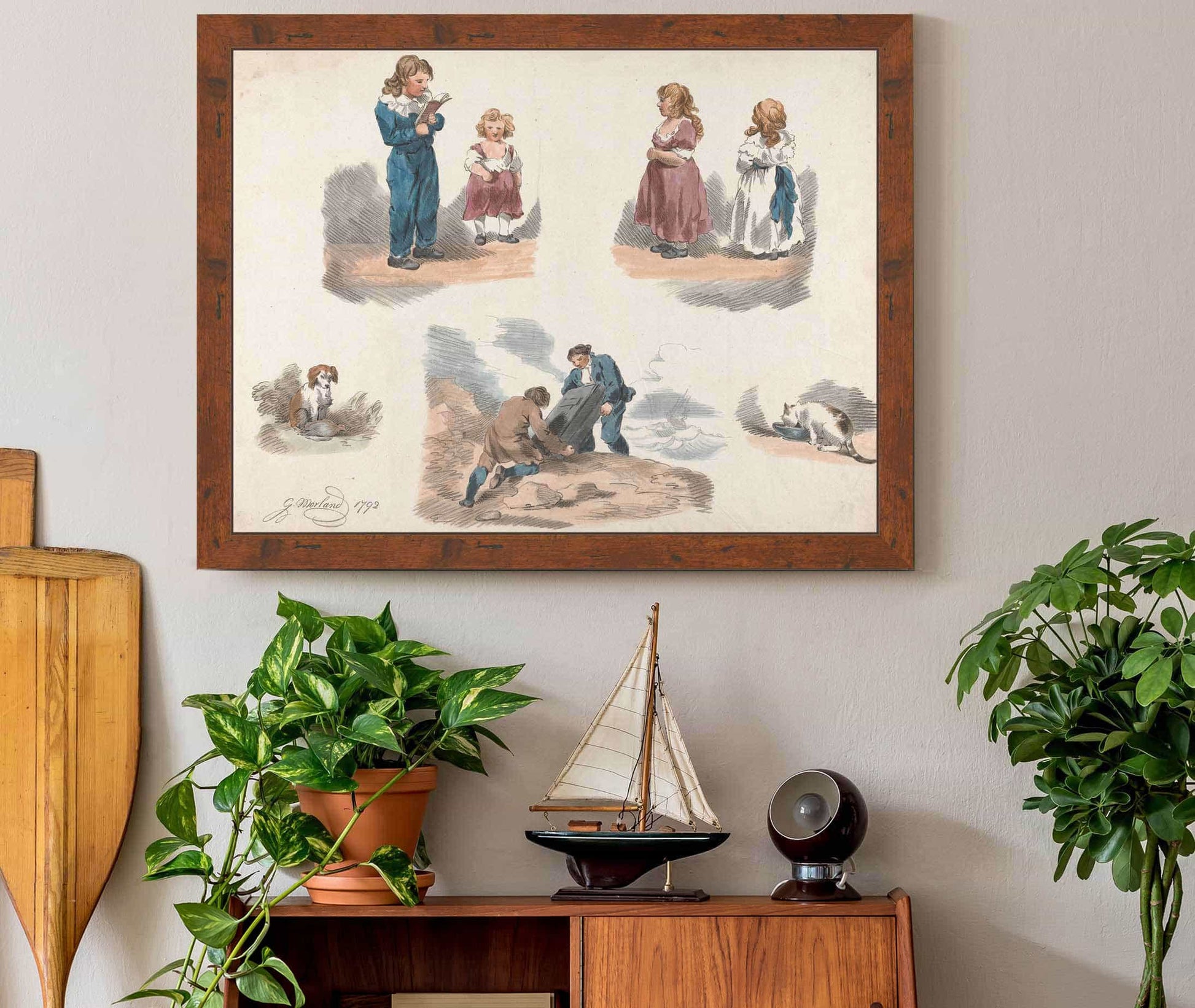 Studies Of Children A Dog A Cat Etc by George Morland