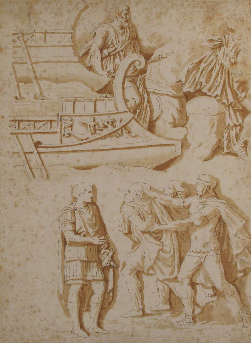 Studies Of Details From Trajans Column by Nicolas Poussin