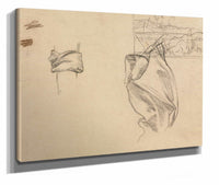 Studies Of Drapery And Study Of A Landscape Verso S by Pierre Puvis De Chavannes