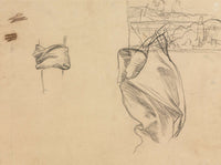 Studies Of Drapery And Study Of A Landscape Verso S by Pierre Puvis De Chavannes