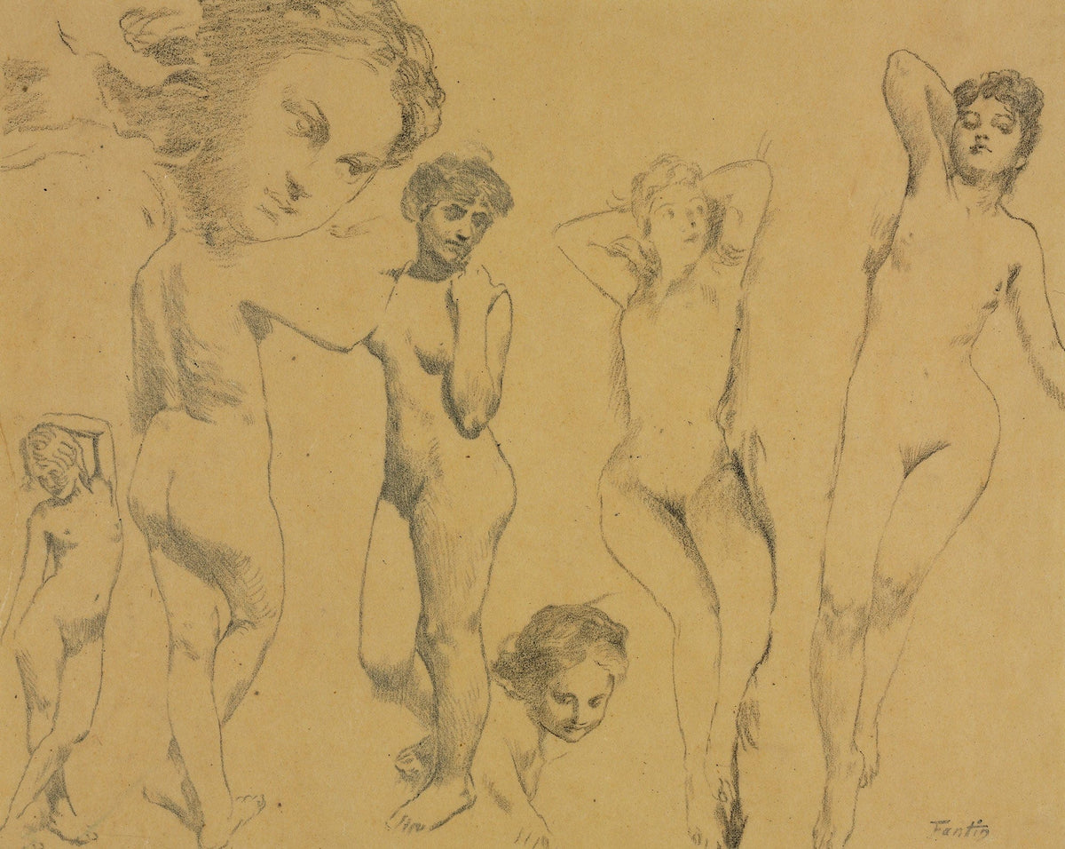 Studies Of Female Nudes by Henri Fantin Latour