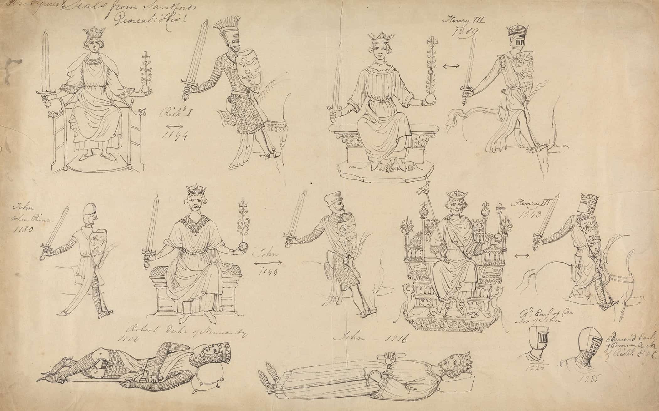 Studies Of Figures And Seals From Sandfords Geneal History by Robert Smirke