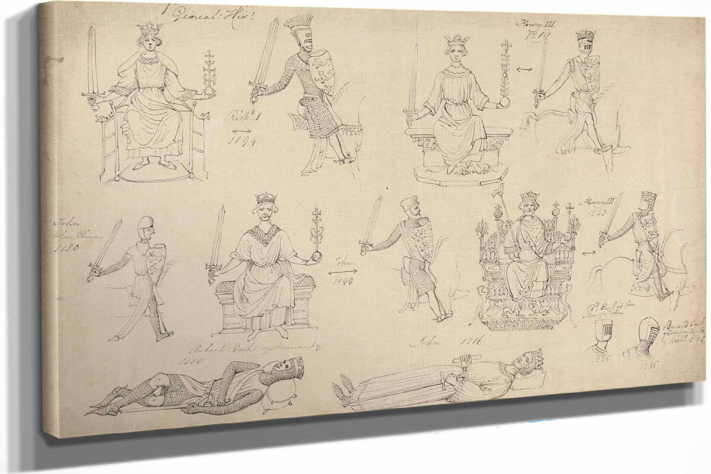 Studies Of Figures And Seals From Sandfords Geneal History by Robert Smirke