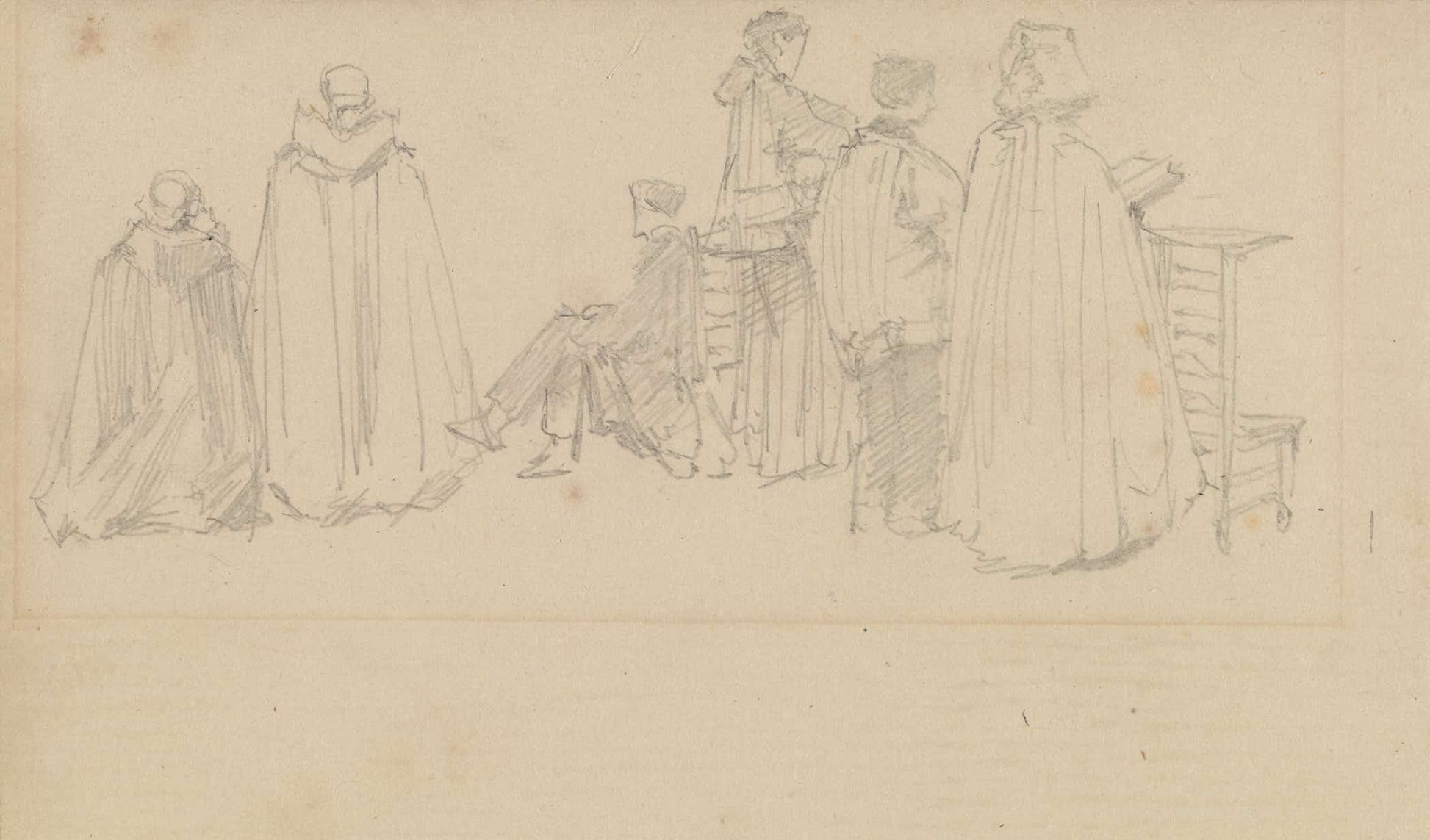 Studies Of Figures In A Church by David Roberts