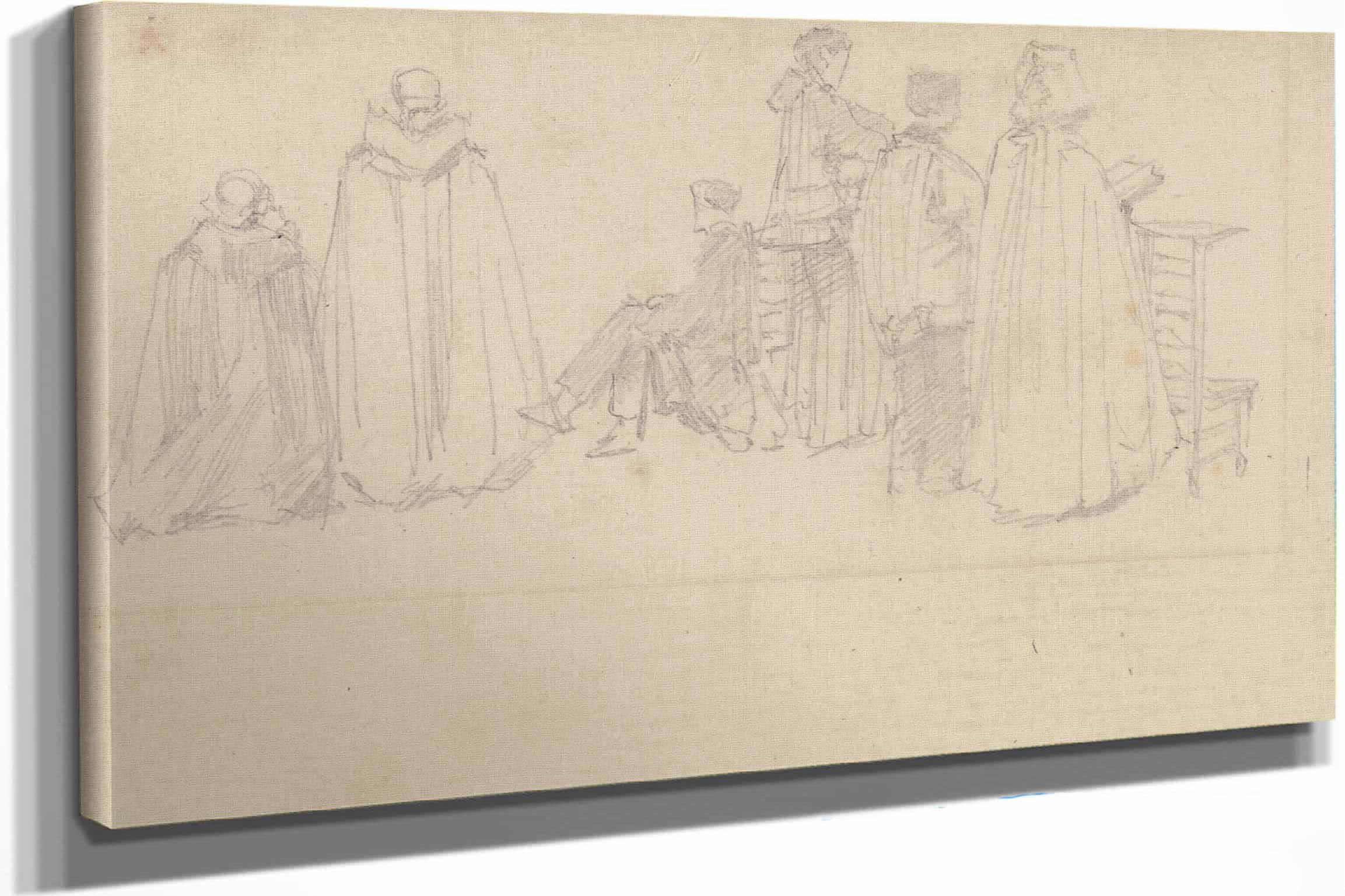 Studies Of Figures In A Church by David Roberts