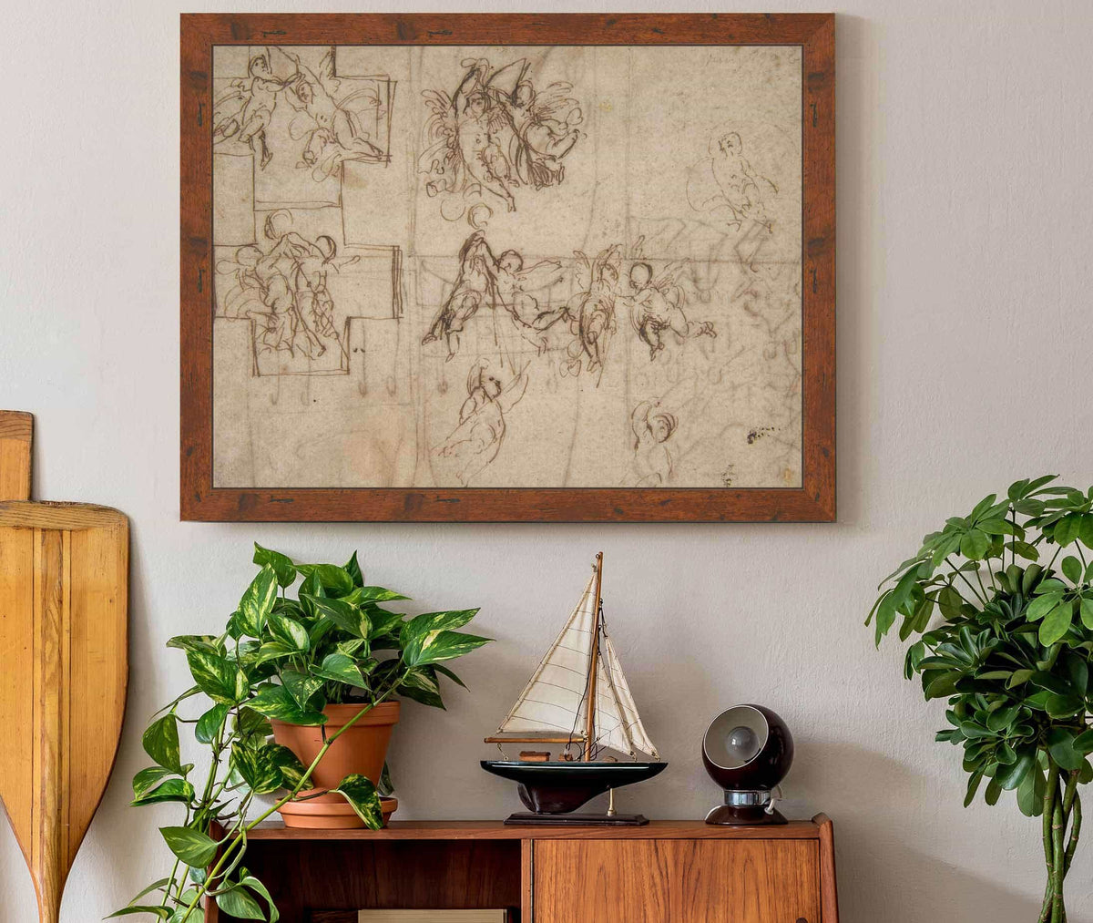 Studies Of Flying Putti by Guido Reni