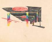 Studies Of New York Coliseum Columbus Circle Convention Center Color Study Perspective by Winold Reiss