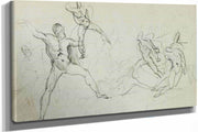 Studies Of Nude Men In Combat  by Theodore Gericault