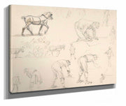 Studies Of Soldiers And Cart Horses  by Isidore Pils