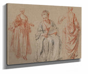 Studies Of Three Women  by Jean Antoine Watteau