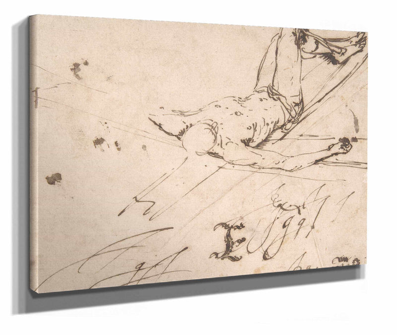 Study For A Crucifixion Of St Peter by Jusepe De Ribera