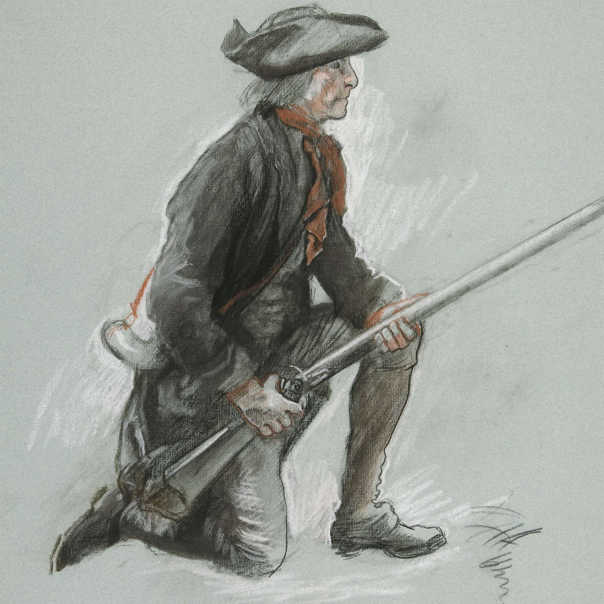 Study For A Figure In Valley Forge Mural At The State Capitol Building In Harrisburg Pennsylvania by Edwin Austin Abbey