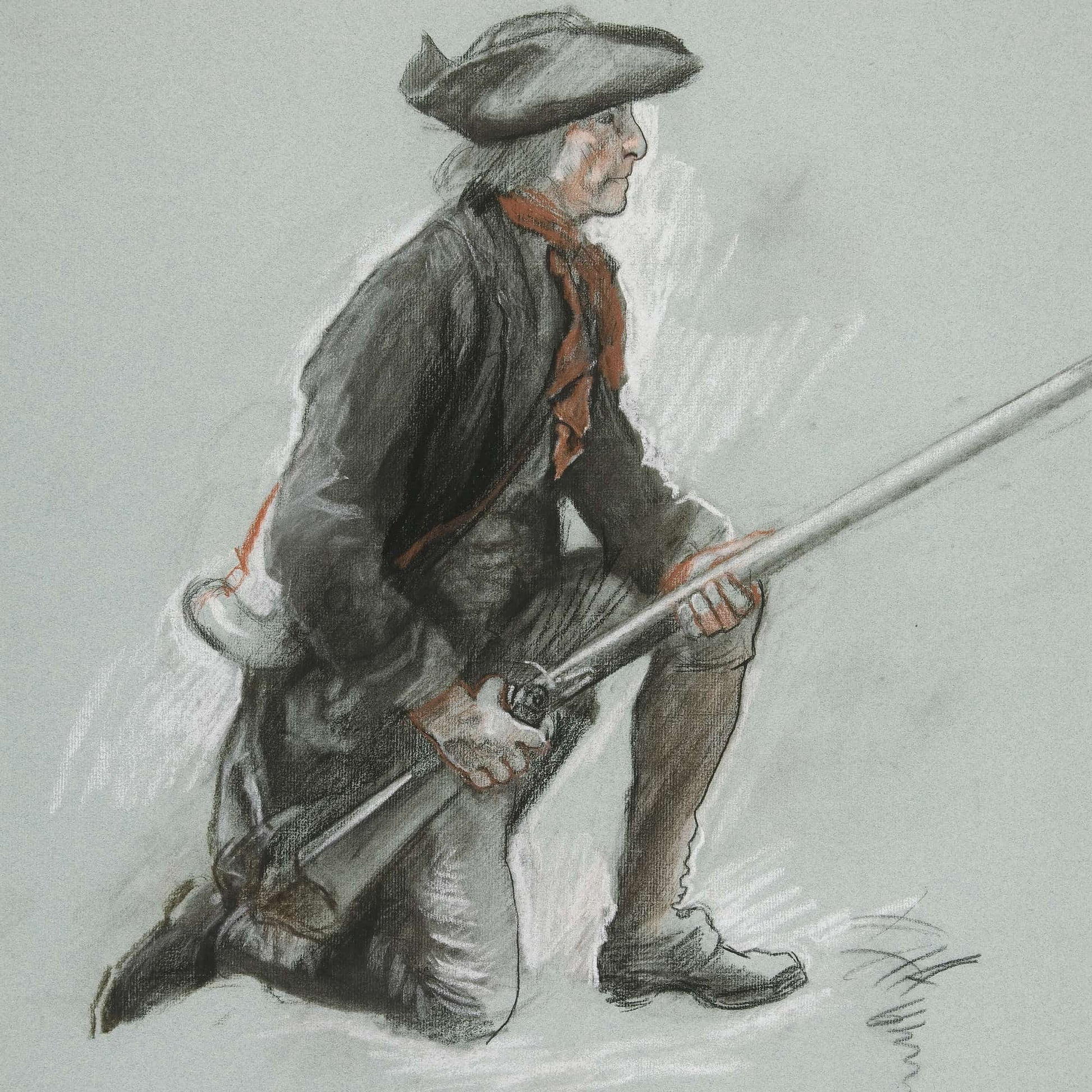 Study For A Figure In Valley Forge Mural At The State Capitol Building In Harrisburg Pennsylvania by Edwin Austin Abbey