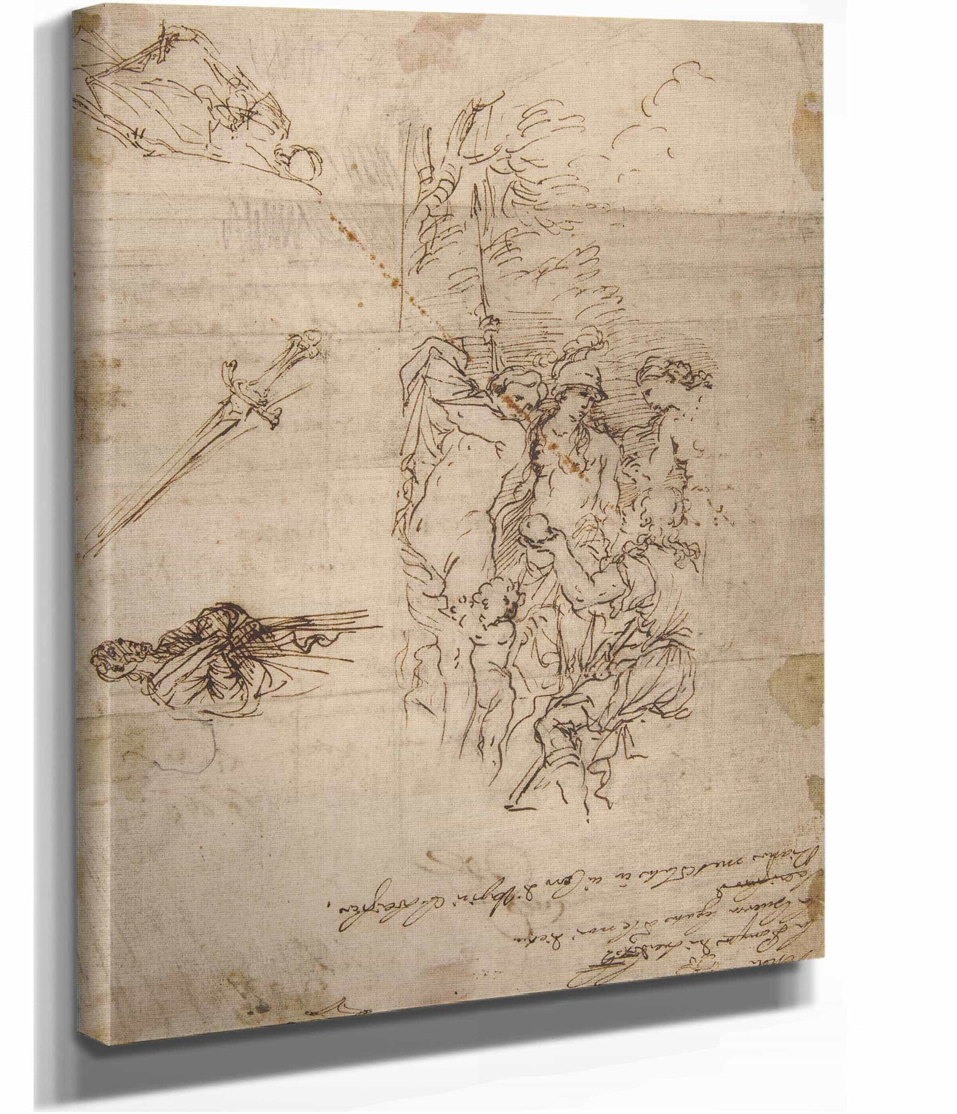 Study For A Judgment Of Paris And Other Figure Studies   by Salvator Rosa