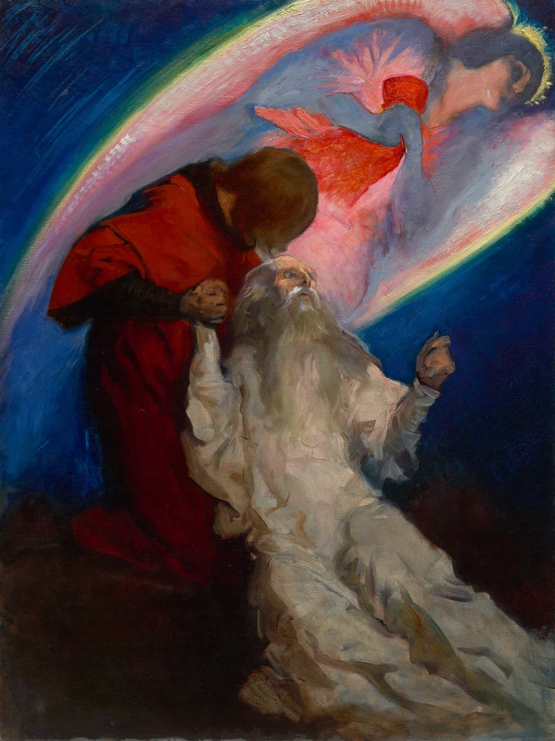 Study For Amfortas Released By Galahad In The Quest And Achievement Of The Holy Grail   by Edwin Austin Abbey