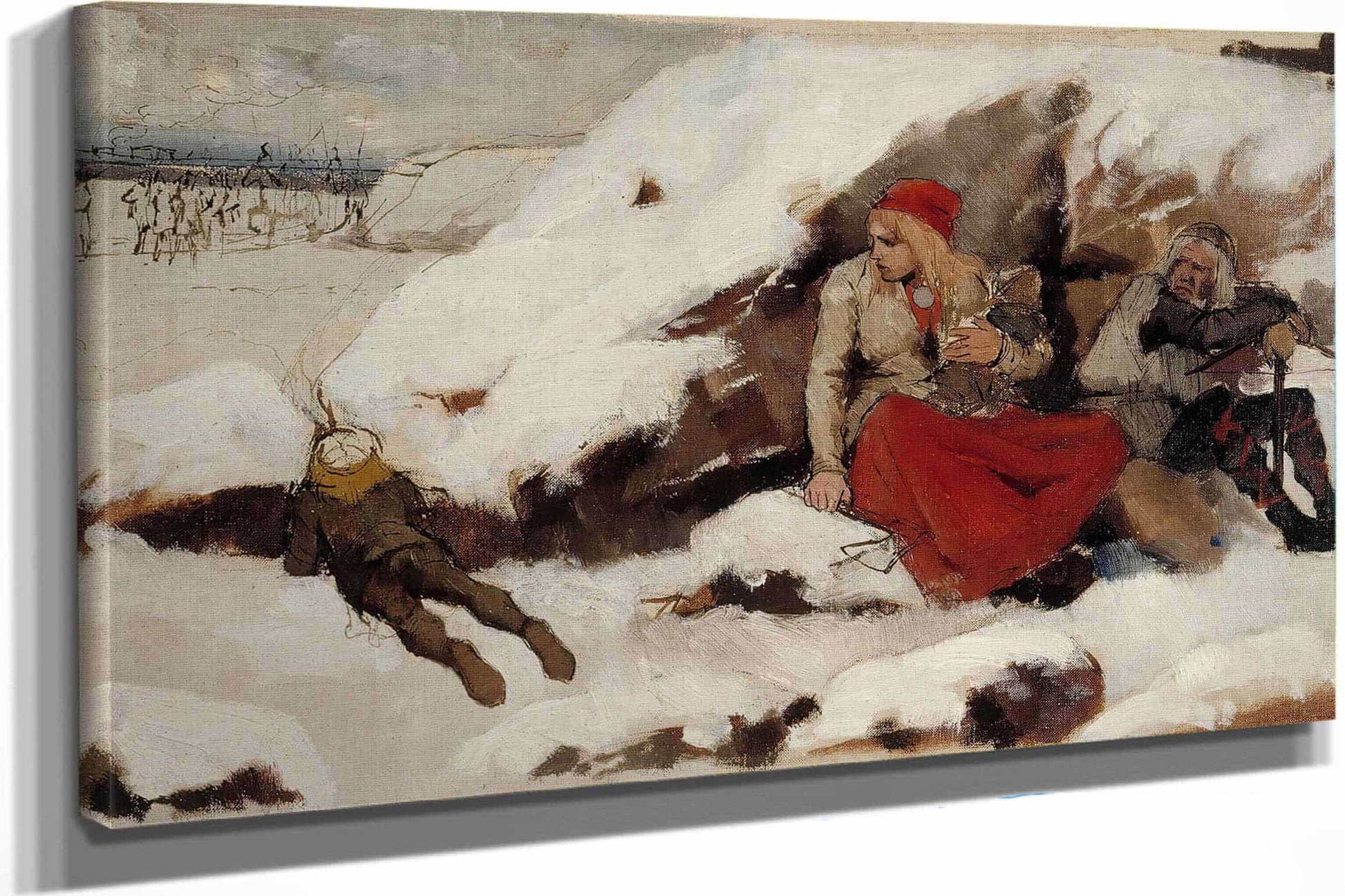 Study For Burned Village By Albert Edelfelt