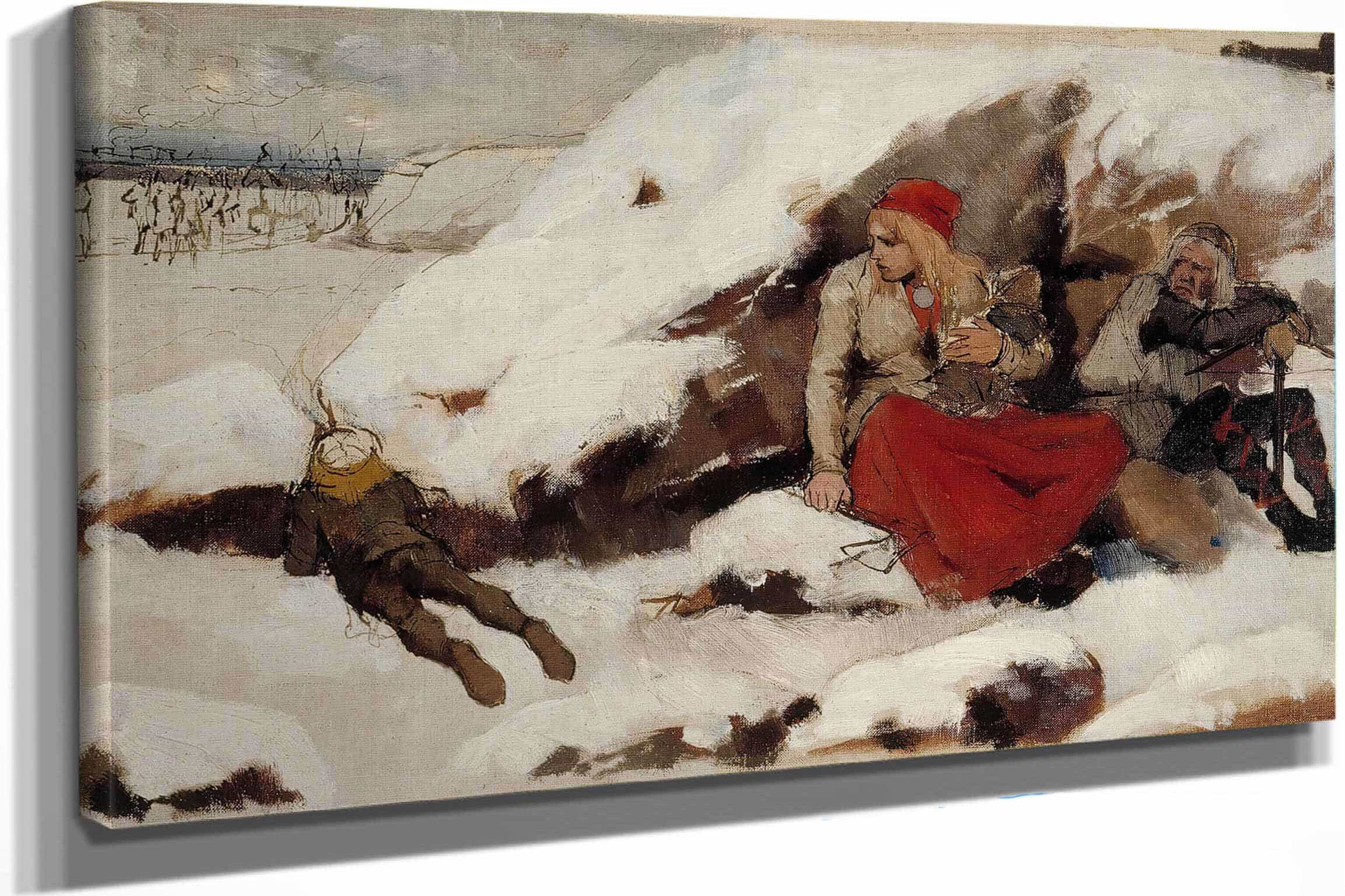 Study For Burned Village By Albert Edelfelt