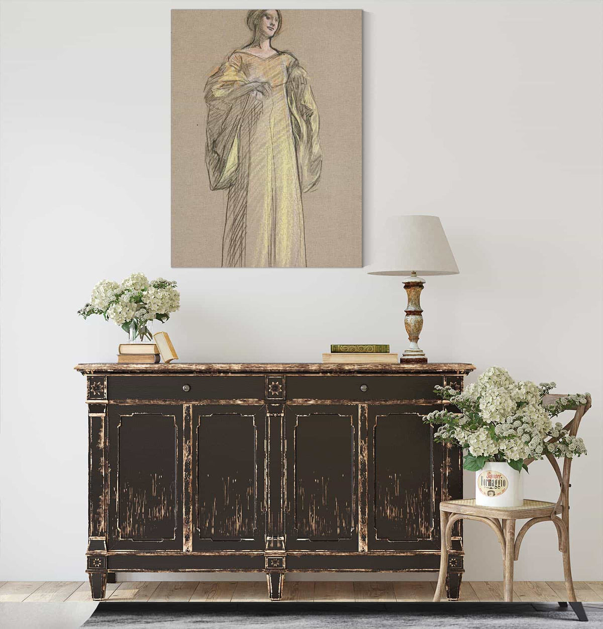 Study For Fiamettas Song Oil Painting by Edwin Austin Abbey