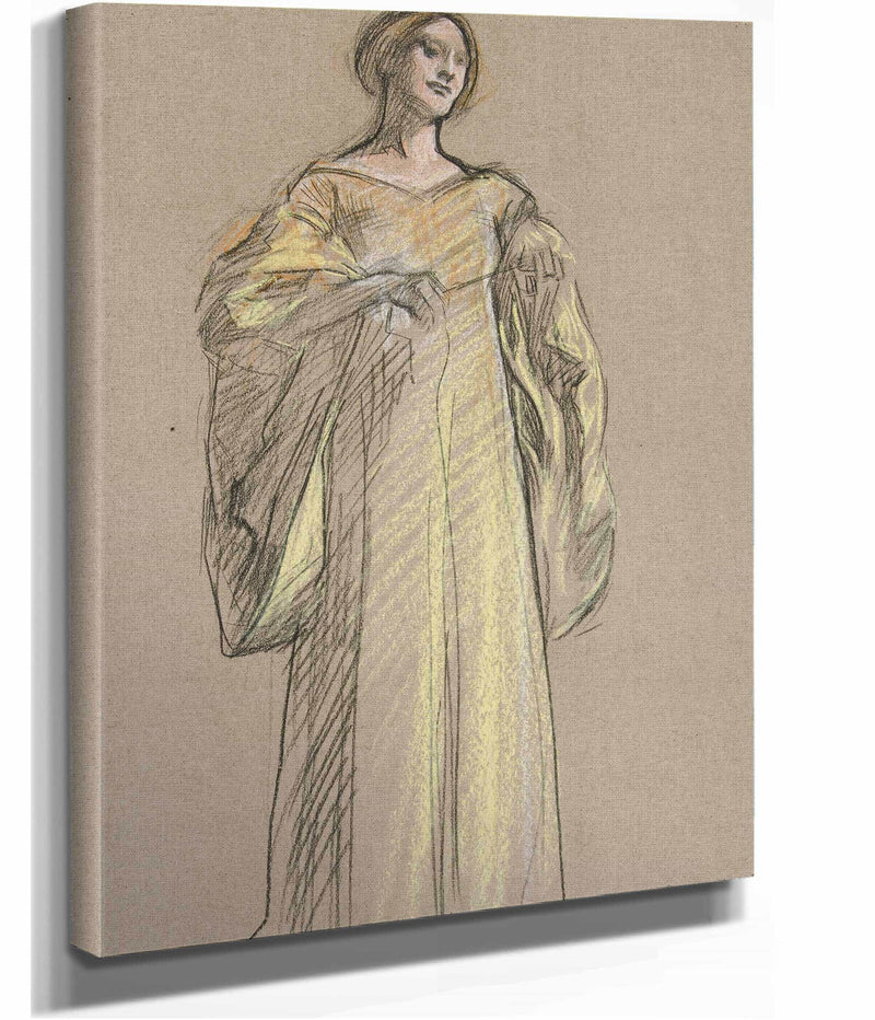 Study For Fiamettas Song Oil Painting by Edwin Austin Abbey