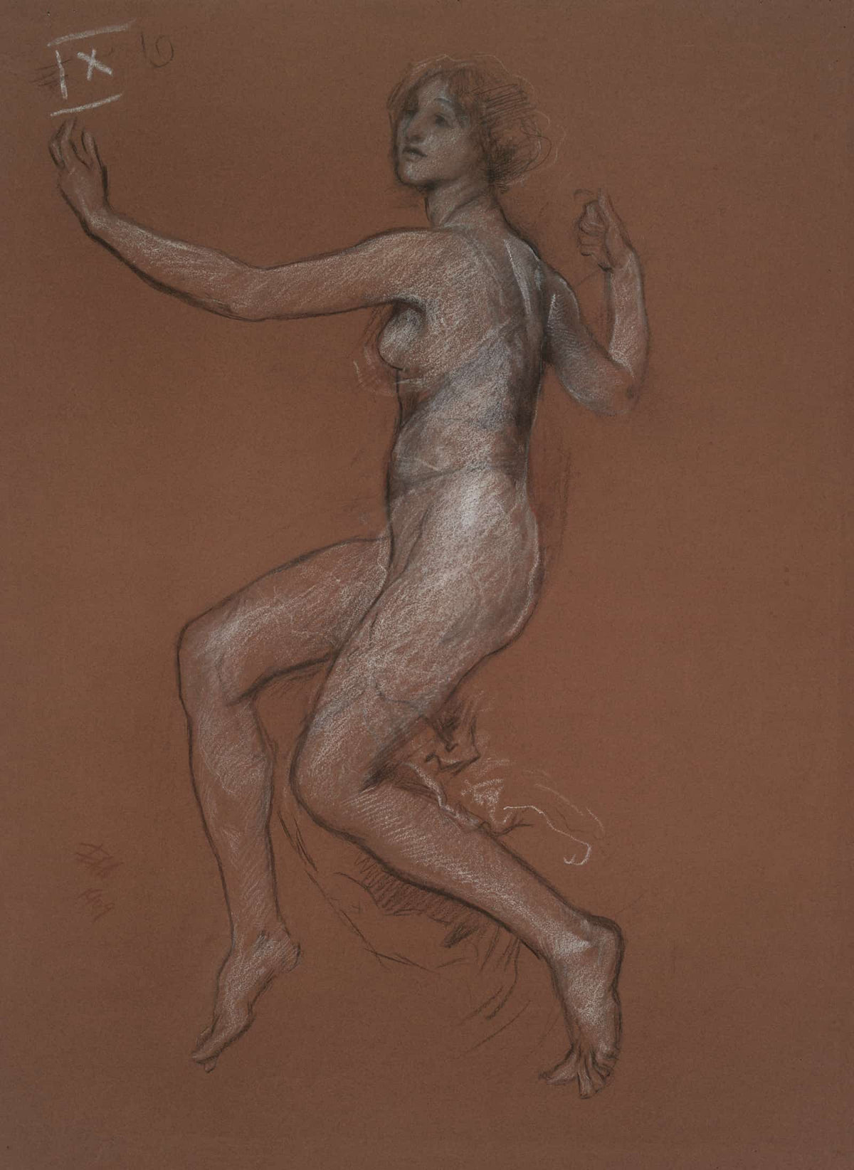 Study For Figure Of Am For The Hours Mural For The State Capitol Building In Harrisburg Pennsylvania by Edwin Austin Abbey