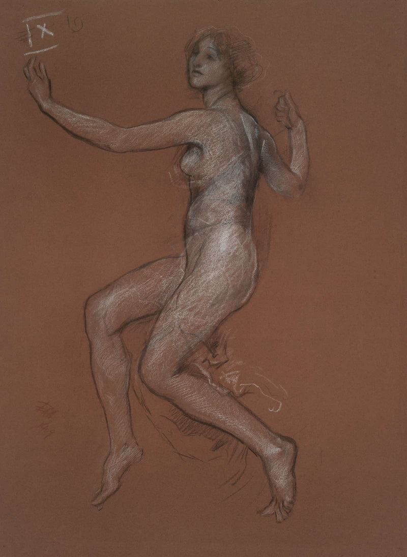 Study For Figure Of Am For The Hours Mural For The State Capitol Building In Harrisburg Pennsylvania by Edwin Austin Abbey