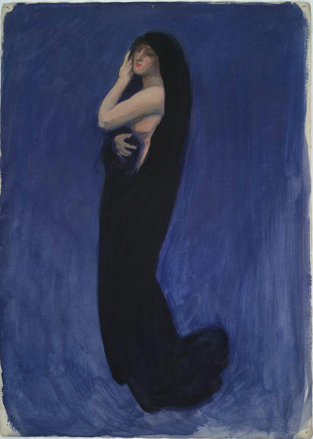 Study For Figure Of Am In The Hours Celing At The State Capitol Building In Harrisburg Pennsylvania by Edwin Austin Abbey