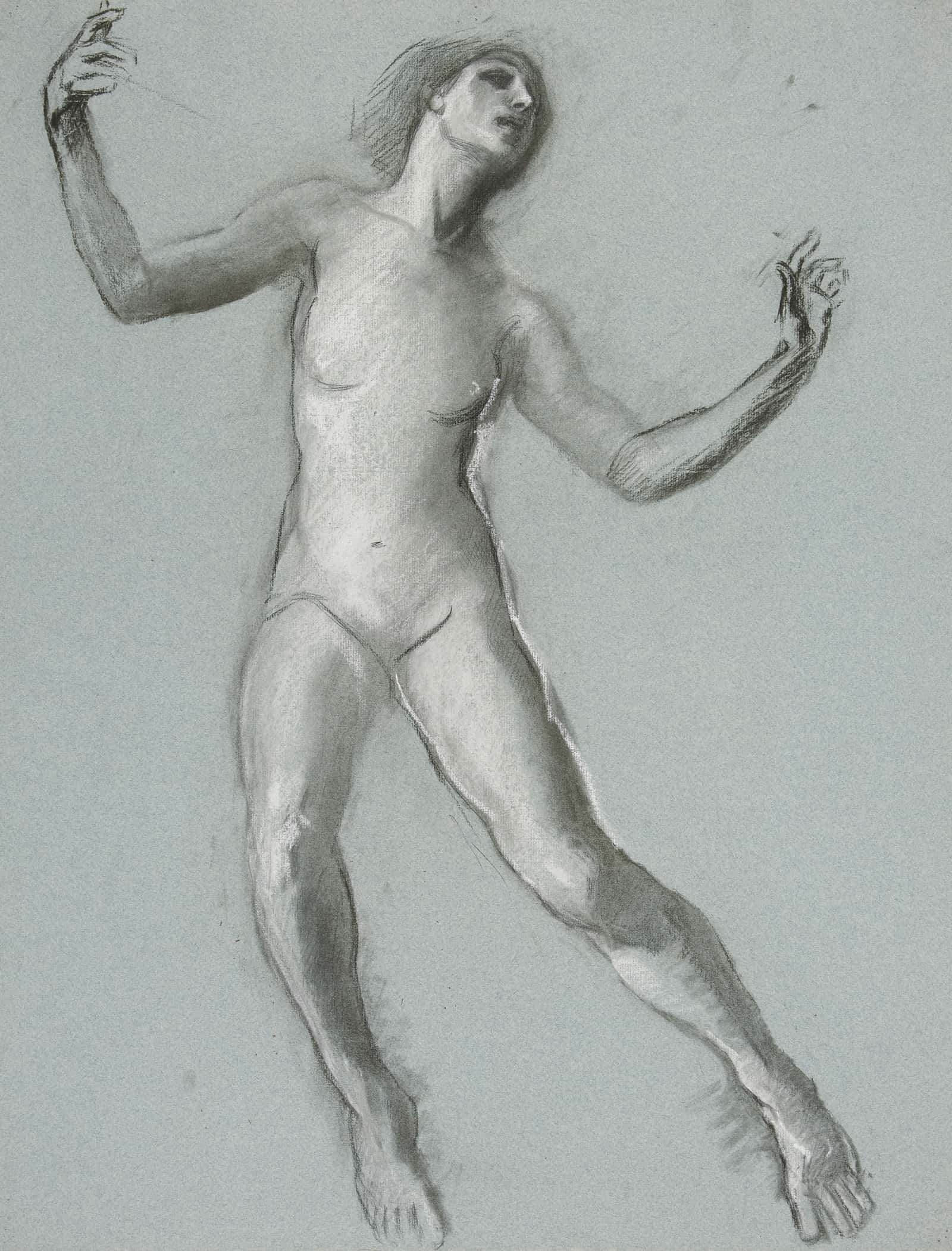 Study For Figure Of Noon In The Hours Mural At The State Capitol Building In Harrisburg Pennsylvania by Edwin Austin Abbey