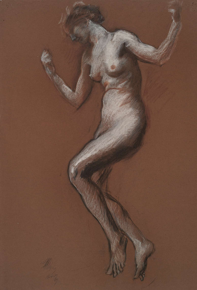 Study For Figure Of Pm In The Hours Ceiling Mural House Chamber Pennsylvania State Capitol At Harrisburg by Edwin Austin Abbey