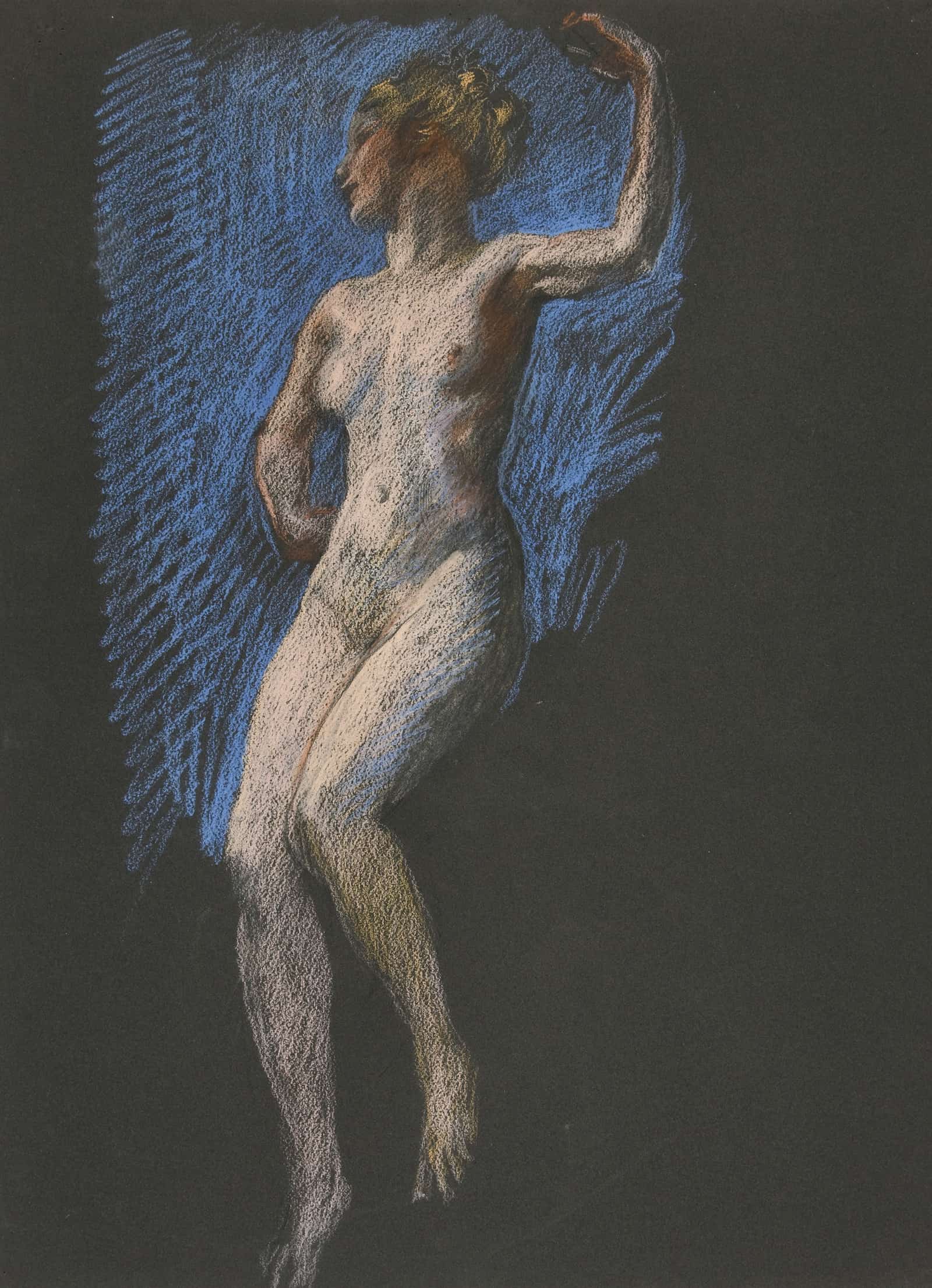 Study For Figure Of Pm In The Hours Mural At The State Capitol Building In Harrisburg Pennsylvania by Edwin Austin Abbey