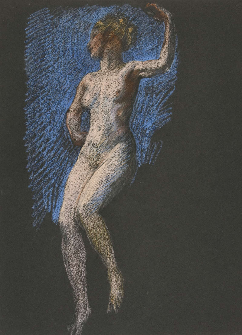 Study For Figure Of Pm In The Hours Mural At The State Capitol Building In Harrisburg Pennsylvania by Edwin Austin Abbey